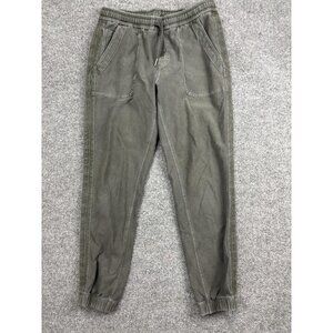 Athleta Jogger Pants Womens 4 Green Farallon Twill Elastic Waist Pockets Lounge